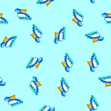 Mining operations drone isometric icon seamless pattern Stock Illustration