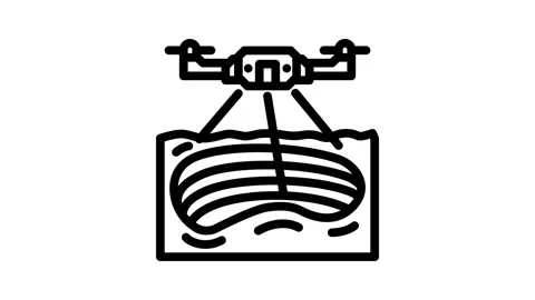 Mining operations drone line icon animation 動画素材 326760550