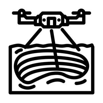 Mining operations drone line icon vector illustration 스톡 일러스트