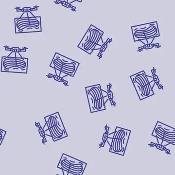 Mining operations drone line vector seamless pattern Stock Illustration