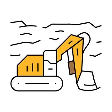 Mining operations icon color illustration Illustrazione stock