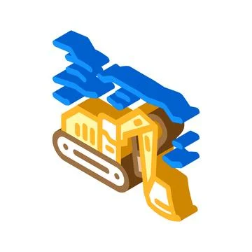 Mining operations isometric icon vector illustration 스톡 일러스트