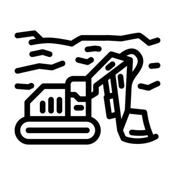 Mining operations line icon vector illustration Illustrazione stock