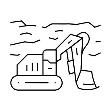 Mining operations line icon vector illustration Illustrazione stock