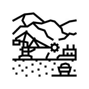 Mining operations line icon vector illustration 스톡 일러스트