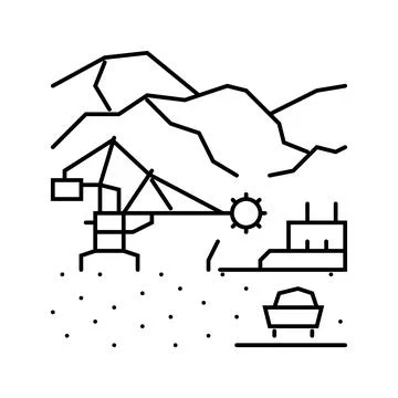 Mining operations line icon vector illustration Illustrazione stock