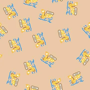 Mining operations vector seamless pattern 스톡 일러스트