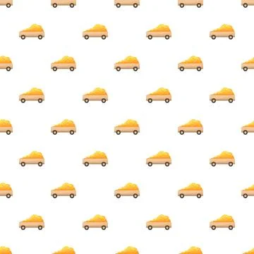 Mining ore wagon carrying gold resources pattern Stock Illustration