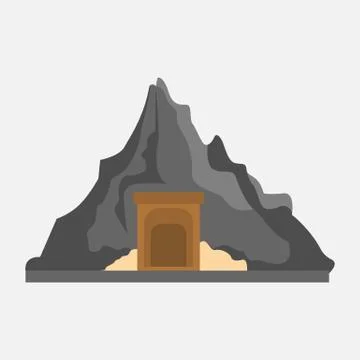 Mining Passageway Mountain Vector Illustration Graphic Stock Illustration