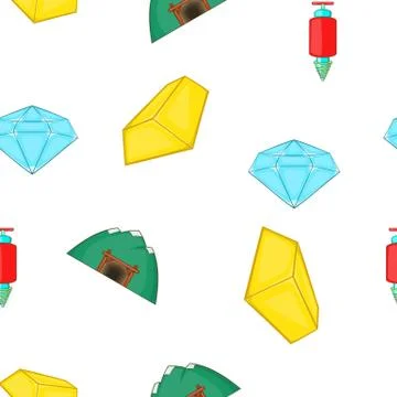Mining pattern, cartoon style Stock Illustration
