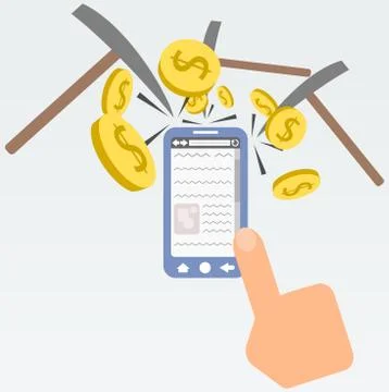 Mining Phone Stock Illustration