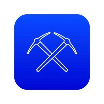 Mining pickaxe icon blue vector Illustrazione stock