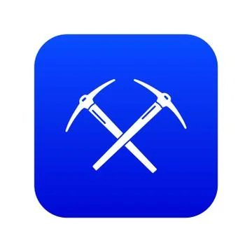 Mining pickaxe icon blue vector Illustrazione stock
