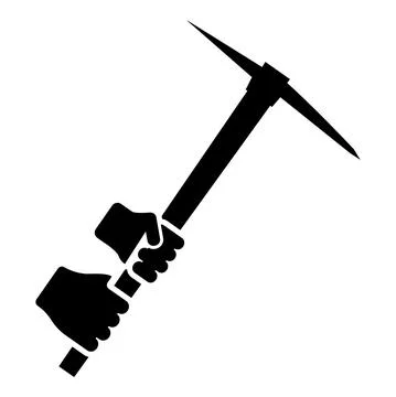 Mining pickaxe Mattock pick axe in hand icon black color vector illustration  스톡 일러스트