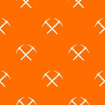 Mining pickaxe pattern vector orange Stock Illustration