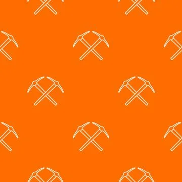 Mining pickaxe pattern vector orange Stock Illustration