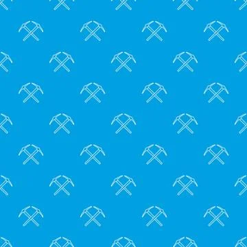 Mining pickaxe pattern vector seamless blue Stock Illustration