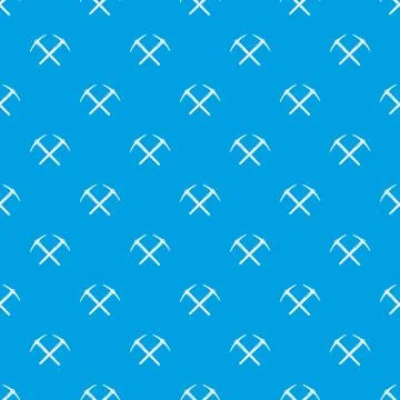 Mining pickaxe pattern vector seamless blue Illustrazione stock