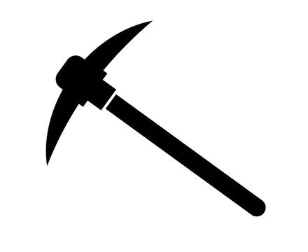 Mining pickaxe silhouette icon. Digging. Vector. Stock Illustration