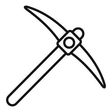Mining pickaxe tool with wooden handle for extracting minerals Stock Illustration