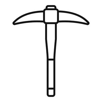 Mining pickaxe with wooden handle for extraction work Stock Illustration