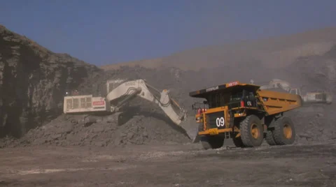 Mining - Pit Activity Stock Footage 35522643