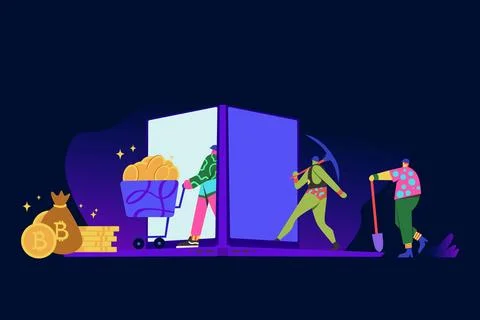 Mining Process Illustration Stock Illustration