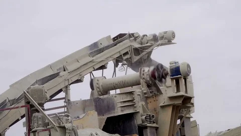 The mining process machine mining ore into fine raw materials Stock Footage 81180928