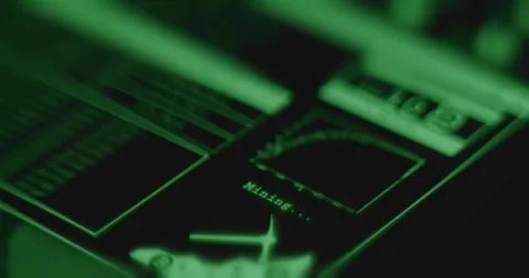 The mining process in progress, program interface Video stock 321754851