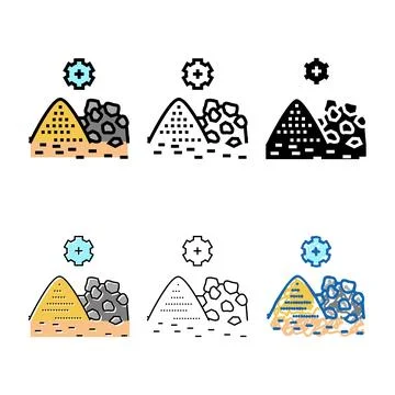 Mining processing color icon edition vector Stock Illustration