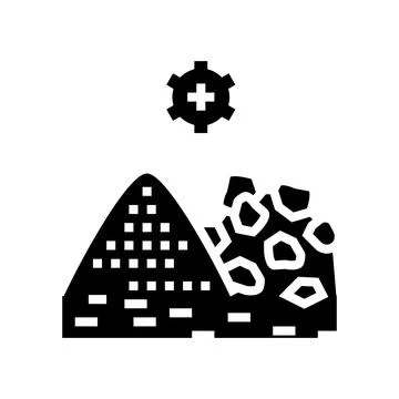 Mining processing glyph icon vector illustration Stock Illustration