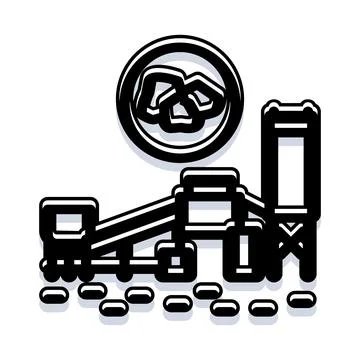 Mining processing plant conveyor belt system Stock Illustration