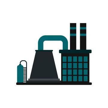 Mining processing plant flat icon Stock Illustration