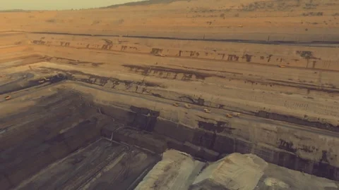 Mining project aerial view, industrial quarry, environmental impact Stock Footage 337907994