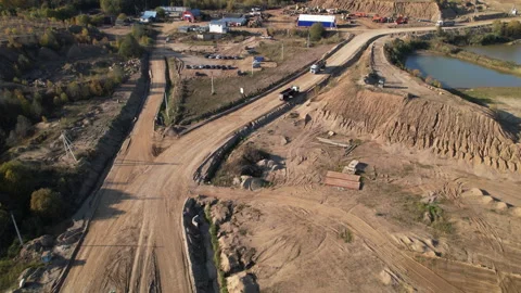 Mining Quarry with Heavy Machinery and Sand Extraction Operations Stock Footage 290043339
