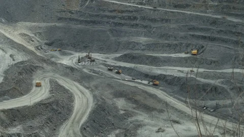 Mining quarry, work Stock Footage 218989281