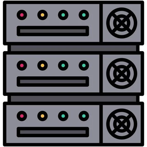 Mining rack icon, Blockchain related vector illustration 스톡 일러스트