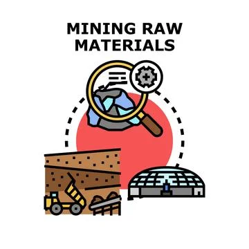 Mining raw materials and natural resource extraction concept Stock Illustration