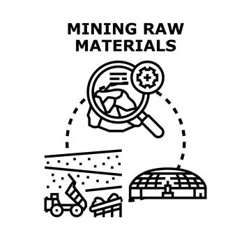 Mining raw materials and natural resource extraction concept Stock Illustration