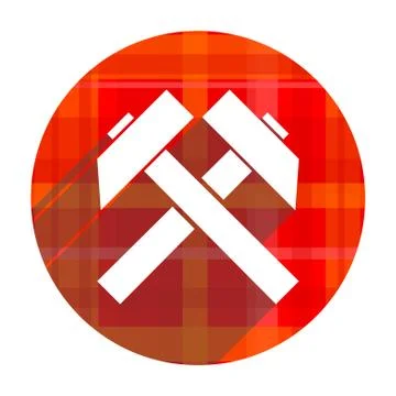 Mining red flat icon isolated. Stock Illustration