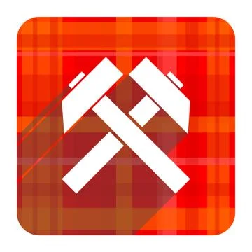Mining red flat icon isolated. Stock Illustration