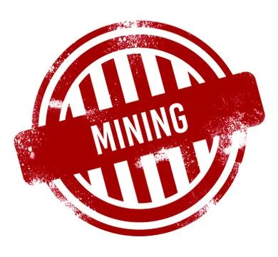 Mining - red grunge button, stamp Stock-Illustration