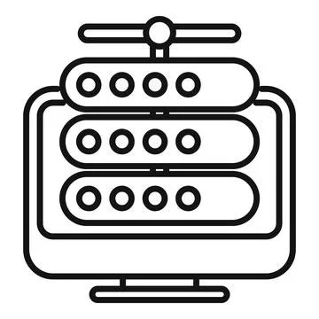 Mining rig cryptocurrency farm showing network computing power Stock-Illustration