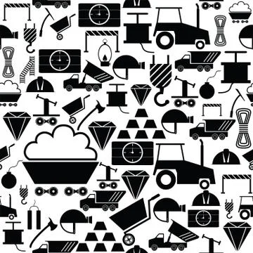 Mining seamless pattern background icon. Stock Illustration