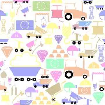 Mining seamless pattern background icon. Stock Illustration