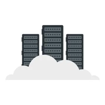 Mining server data icon, flat style Stockillustratie