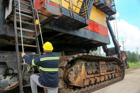 Mining Shovel mechanic engineer Stockfoto's