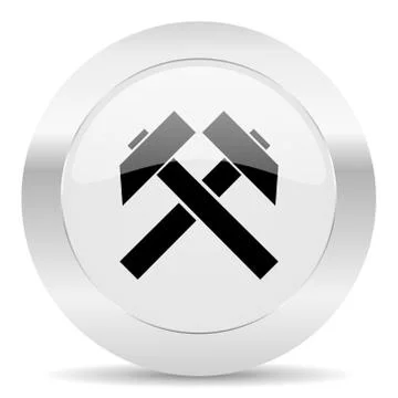 Mining silver glossy web icon Stock Illustration