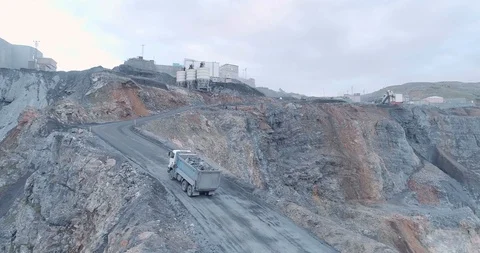 Mining Site Constructions 6 Aerial View Stock Footage 106726673