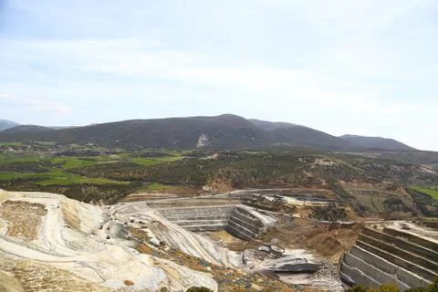 Mining site in the mountains Stock Photos